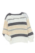 V-Neck Knitted Lantern Sleeve Pullover Sweater